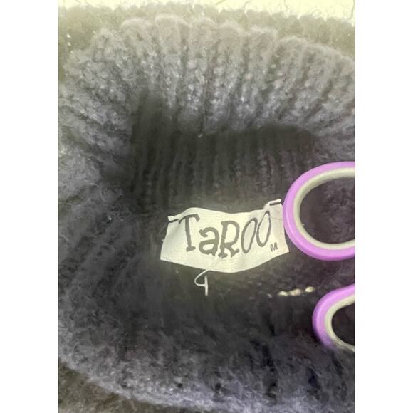 TAROO Wool Blend Cream Navy Turtleneck Striped Sweater Size Medium - Picture 7 of 8